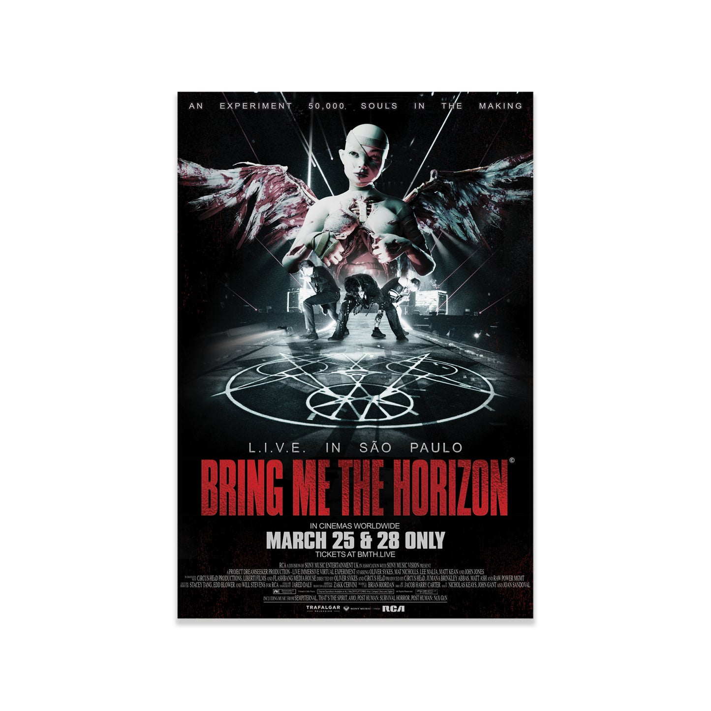 Poster for the band Bring Me The Horizon live in Sao Paulo Brazil