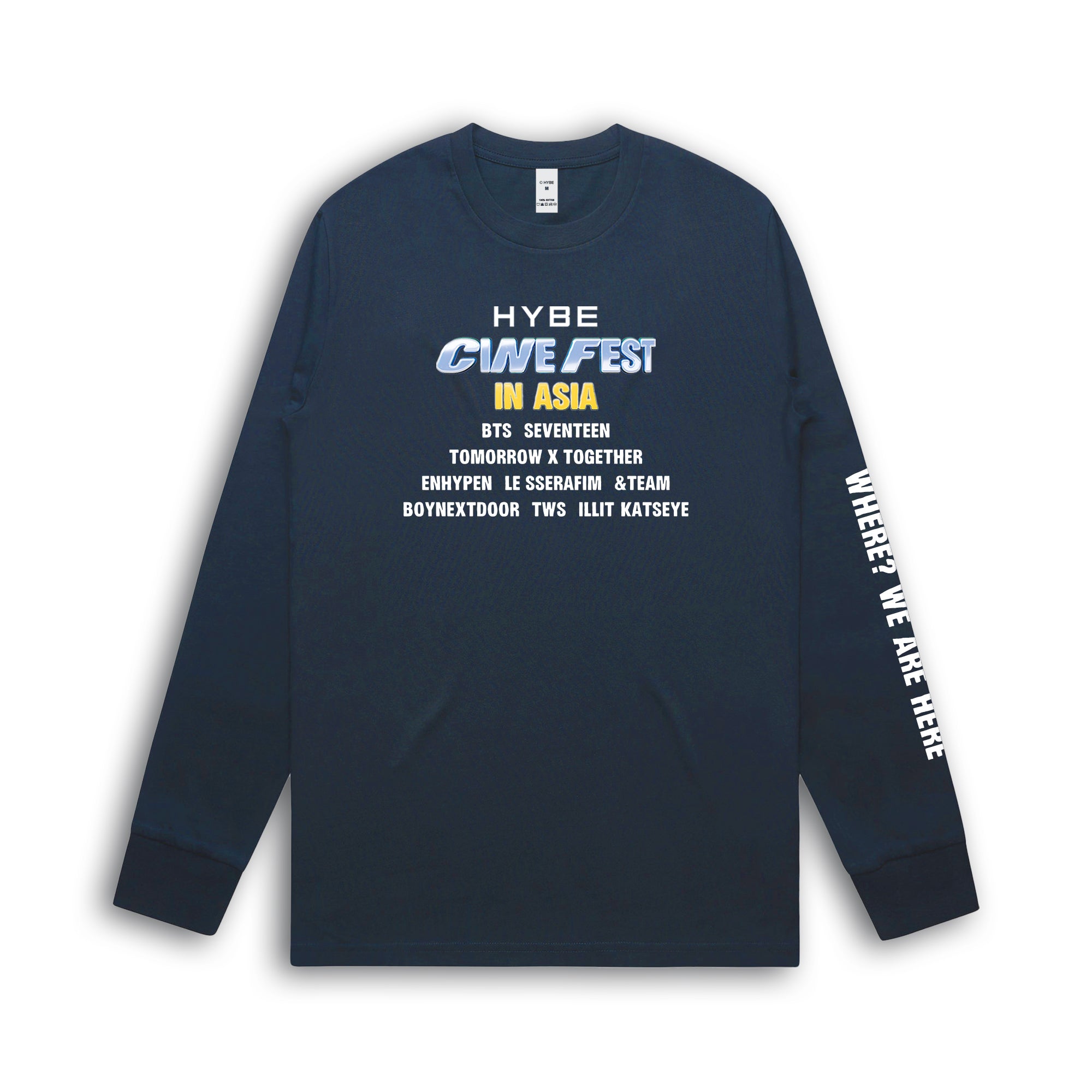 ★BTS ジン着用★ Alavague Wave Letter Long Sleeves T-Shirt Wave Letter Long Sleeve T-Shirt - White (worn by jin